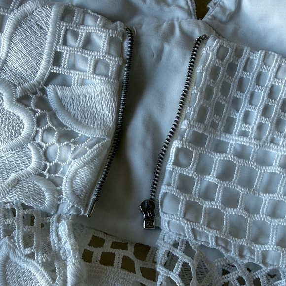 PatBO White Lace Peplum Top - Picture 3 of 5